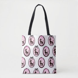  Poedel Roze en Wit Portret Tote Bag