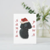 Poedel Santa Paws Feestdagenkaart (Staand voorkant)