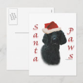 Poedel Santa Paws Feestdagenkaart (Voorkant / Achterkant)
