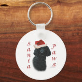 Poedel Santa Paws Sleutelhanger (Achterkant)