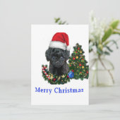 Poedel schattige hond kerstkaart (Staand voorkant)