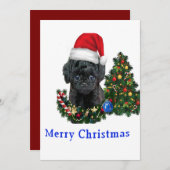 Poedel schattige hond kerstkaart (Voorkant / Achterkant)