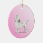 Poedel Schattige Hond Roze Persoonlijk Keramisch Ornament (Rechts)