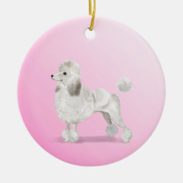 Poedel Schattige Hond Roze Persoonlijk Keramisch Ornament