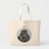 Poedel Schilderen Miniatuur Speelgoed Zwart Pet Do Grote Tote Bag (Voorkant)