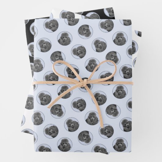 Poedel Schilderen Miniatuur Speelgoed Zwart Pet Do Inpakpapier Vel (In situ)