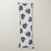 Poedel Schilderen Miniatuur Speelgoed Zwart Pet Do Lichaamskussen (Voorkant Verticaal)