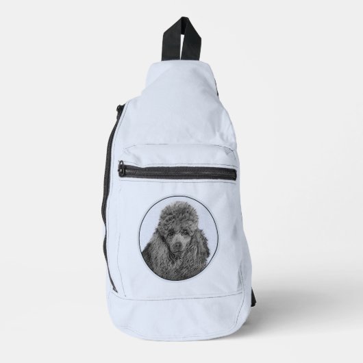 Poedel Schilderen Miniatuur Speelgoed Zwart Pet Do Sling Bag (Voorkant)