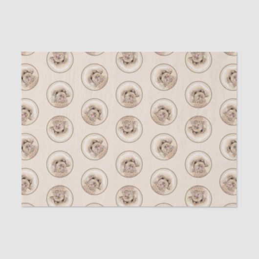 Poedel Schilderen Speelgoed Abrikoscrème Originele Tissuepapier (Voorkant)