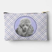 Poedel Schilderij Miniatuur Speelgoed Zilver Grijs Etui (Achterkant)