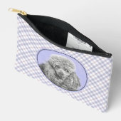 Poedel Schilderij Miniatuur Speelgoed Zilver Grijs Etui (Open)