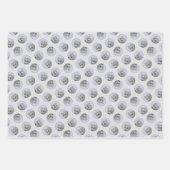 Poedel Schilderij Miniatuur Speelgoed Zilver Grijs Inpakpapier Vel (Voorkant 3)