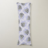 Poedel Schilderij Miniatuur Speelgoed Zilver Grijs Lichaamskussen (Voorkant Verticaal)