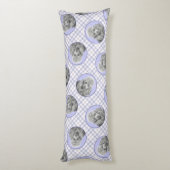 Poedel Schilderij Miniatuur Speelgoed Zilver Grijs Lichaamskussen (Achterkant (Verticaal))