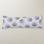 Poedel Schilderij Miniatuur Speelgoed Zilver Grijs Lichaamskussen (Voorkant)