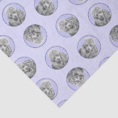 Poedel Schilderij Miniatuur Speelgoed Zilver Grijs Tissuepapier (Detail)