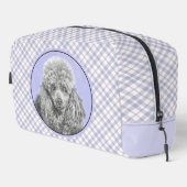 Poedel Schilderij Miniatuur Speelgoed Zilver Grijs Toilettasje (Rechterhoek)