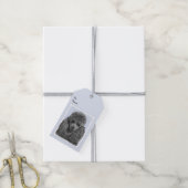 Poedel schilderij miniatuur Speelgoed zwart origin Cadeaulabel (Met Touw)