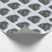 Poedel schilderij miniatuur Speelgoed zwart origin Cadeaupapier (Hoek)