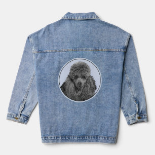 Poedel schilderij miniatuur Speelgoed zwart origin Denim Jacket
