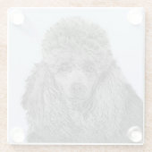 Poedel schilderij miniatuur Speelgoed zwart origin Glazen Onderzetter (Achterkant)