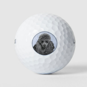 Poedel schilderij miniatuur Speelgoed zwart origin Golfballen