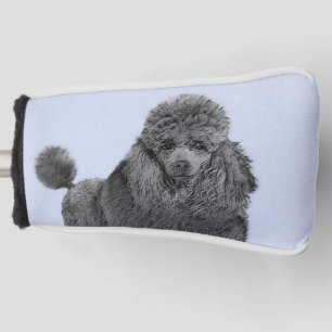 Poedel schilderij miniatuur Speelgoed zwart origin Golfheadcover