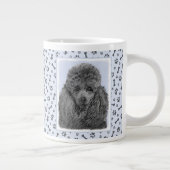 Poedel schilderij miniatuur Speelgoed zwart origin Grote Koffiekop (Rechts)