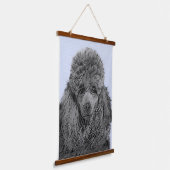 Poedel schilderij miniatuur Speelgoed zwart origin Hangend Wandkleed (Gebogen)