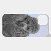 Poedel schilderij miniatuur Speelgoed zwart origin iPhone Hoesje (Achterkant horizontaal)