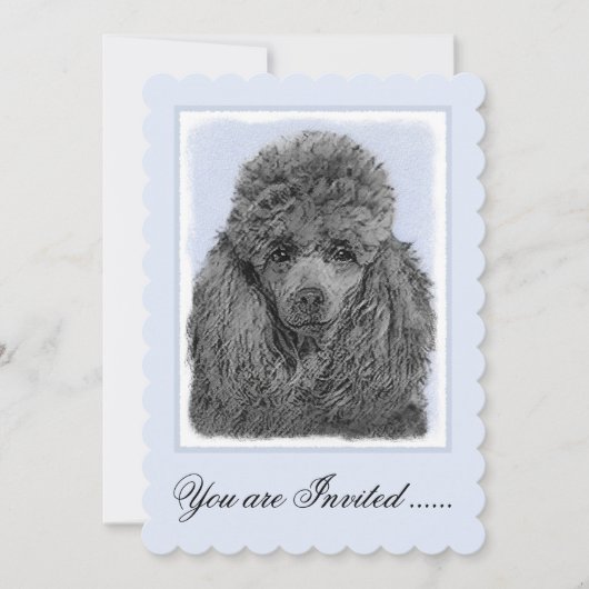 Poedel schilderij miniatuur Speelgoed zwart origin Kaart (Voorkant)