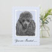 Poedel schilderij miniatuur Speelgoed zwart origin Kaart (Staand voorkant)