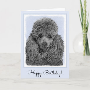 Poedel schilderij miniatuur Speelgoed zwart origin Kaart