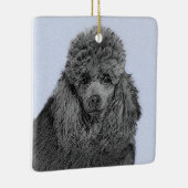 Poedel schilderij miniatuur Speelgoed zwart origin Keramisch Ornament (Rechts)