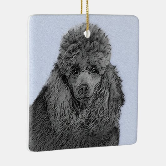 Poedel schilderij miniatuur Speelgoed zwart origin Keramisch Ornament (Rechts)