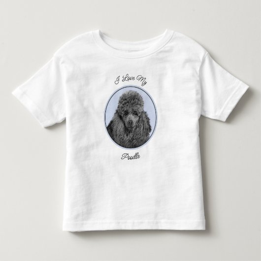 Poedel schilderij miniatuur Speelgoed zwart origin Kinder Shirts (Voorkant)