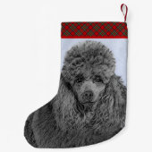 Poedel schilderij miniatuur Speelgoed zwart origin Kleine Kerstsok (Achterkant)