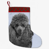 Poedel schilderij miniatuur Speelgoed zwart origin Kleine Kerstsok (Voorkant)