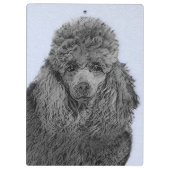 Poedel schilderij miniatuur Speelgoed zwart origin Klembord (Achterkant)