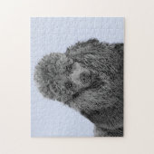 Poedel schilderij miniatuur Speelgoed zwart origin Legpuzzel (Verticaal)