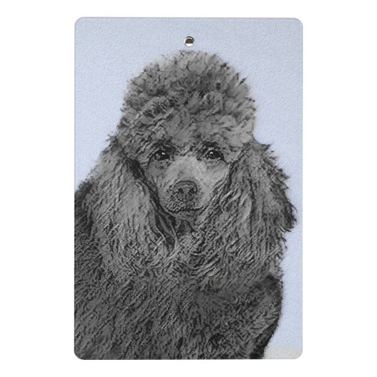 Poedel schilderij miniatuur Speelgoed zwart origin Mini Klembord (Achterkant)