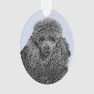 Poedel schilderij miniatuur Speelgoed zwart origin Ornament