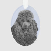 Poedel schilderij miniatuur Speelgoed zwart origin Ornament (achterkant)