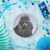 Poedel schilderij miniatuur Speelgoed zwart origin Papieren Bordje (Feest)