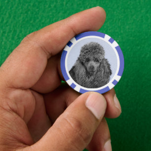 Poedel schilderij miniatuur Speelgoed zwart origin Poker Chips
