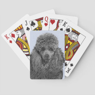 Poedel schilderij miniatuur Speelgoed zwart origin Pokerkaarten
