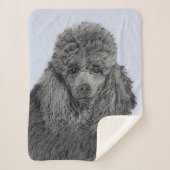 Poedel schilderij miniatuur Speelgoed zwart origin Sherpa Deken (Voorkant)