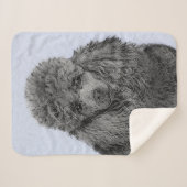 Poedel schilderij miniatuur Speelgoed zwart origin Sherpa Deken (Voorkant (horizontaal))