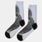 Poedel schilderij miniatuur Speelgoed zwart origin Sokken (Links)