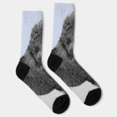 Poedel schilderij miniatuur Speelgoed zwart origin Sokken (Rechts)